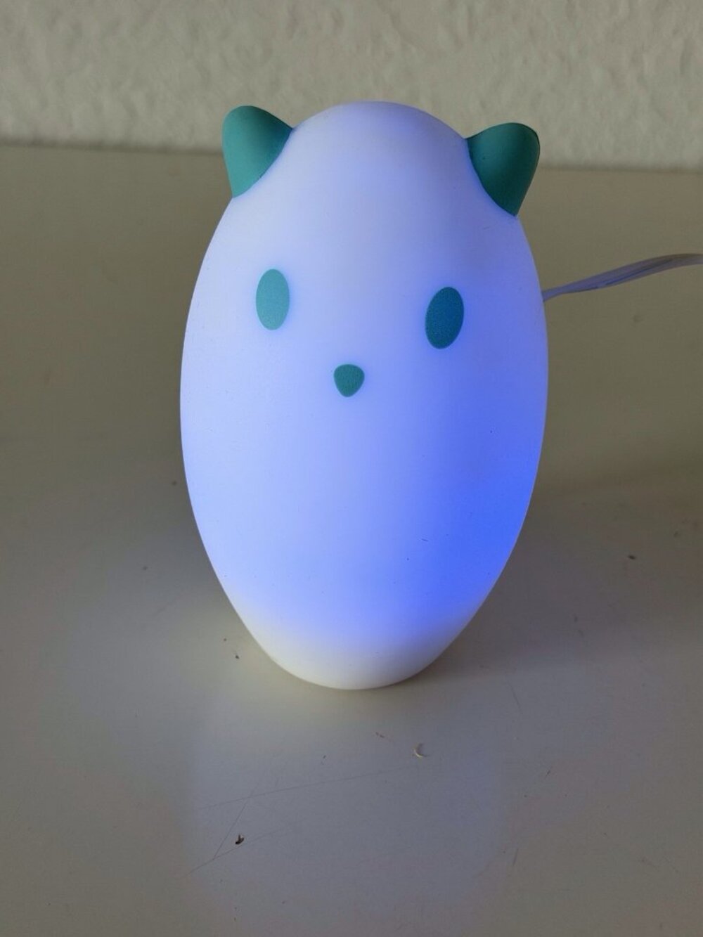 IKEA Spoka Color Chaging Cat Nightlight Blue Green Lamp W/Charger Rechargeable